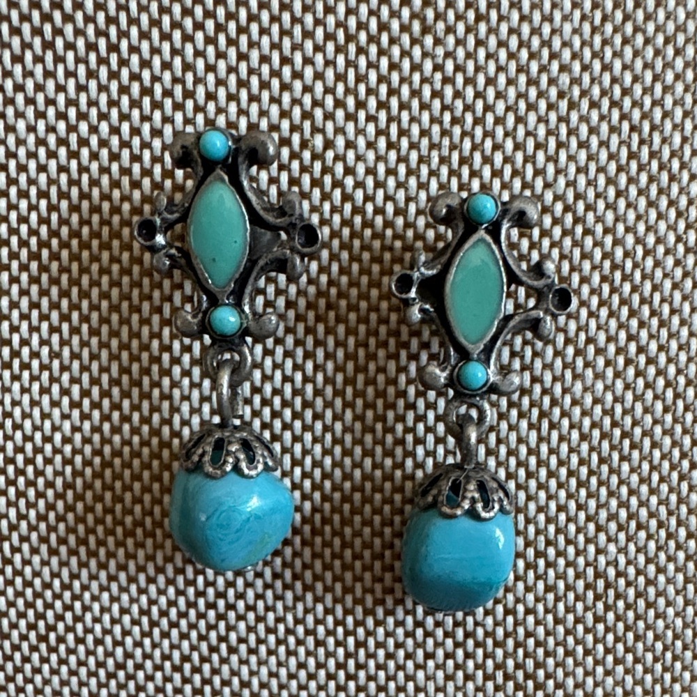 Turquoise Silver Earrings